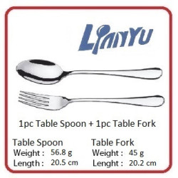 Lianyu 1pc Table Spoon & 1pc Table Fork set