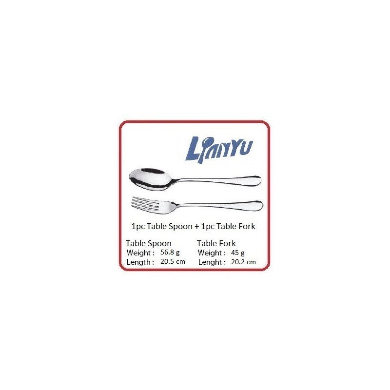 Lianyu 1pc Table Spoon & 1pc Table Fork set