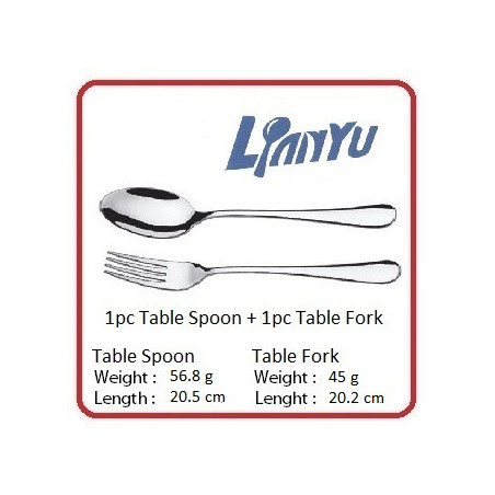 Lianyu 1pc Table Spoon & 1pc Table Fork set