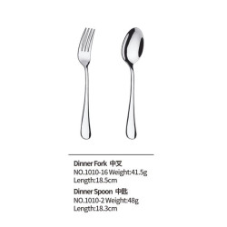 Lianyu 1pc Dinner Spoon + 1pc Dinner Fork Set