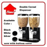 Double Cereal Dispenser with Cap (BLACK)