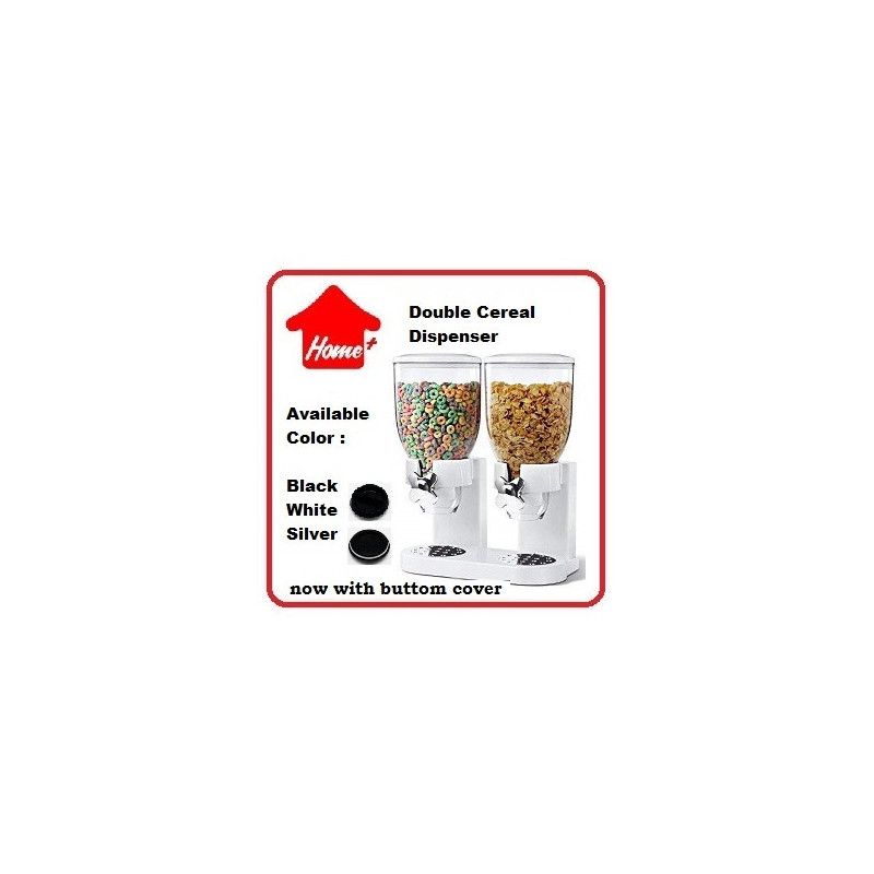 Double Cereal Dispenser with Cap (White)